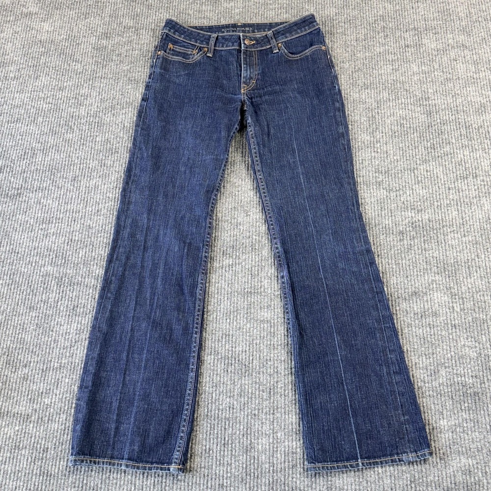 Banana Republic Bootcut Jeans Womens 6 Blue Medium‎ Wash Low Rise Stretch Denim